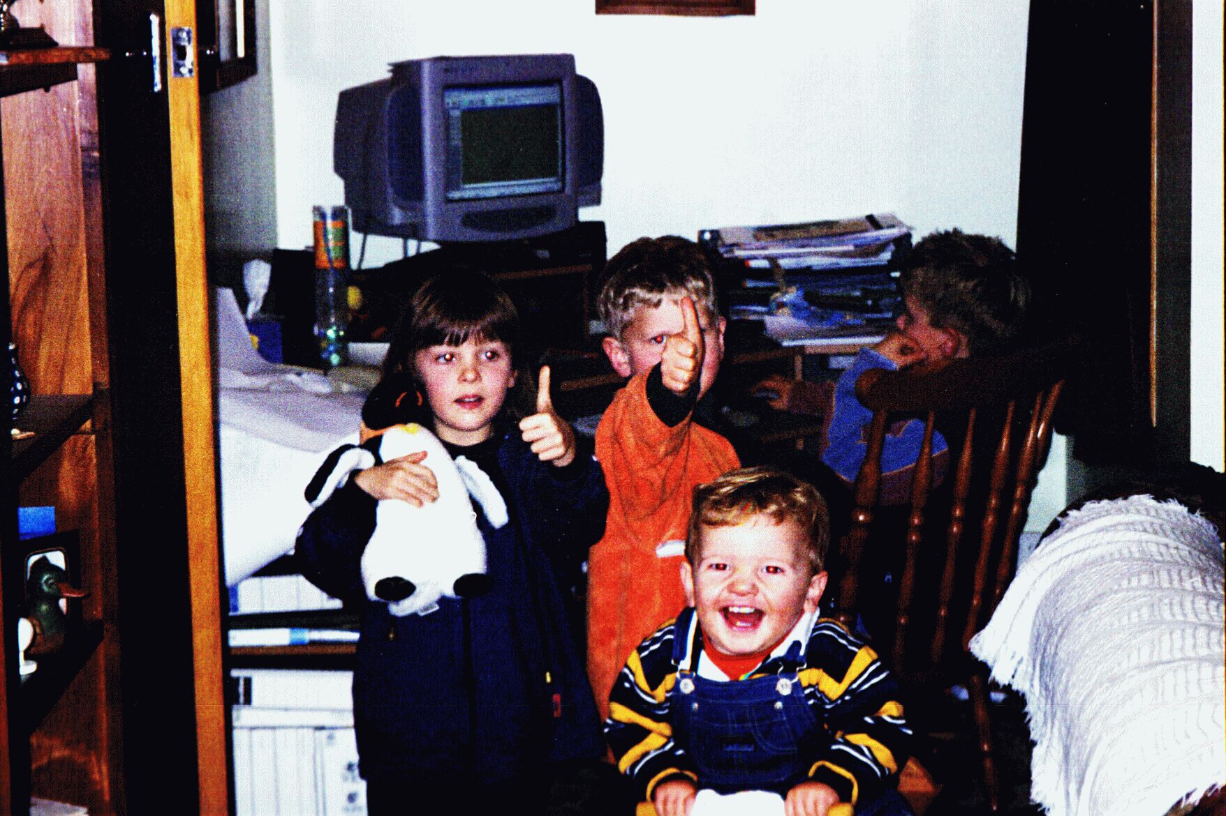 Christina, Lachlan, Gregor and Campbell in the background